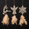Delicate Christmas Tree Feather Pendant Plastic Christmas Hanging Decoration  Window Decor