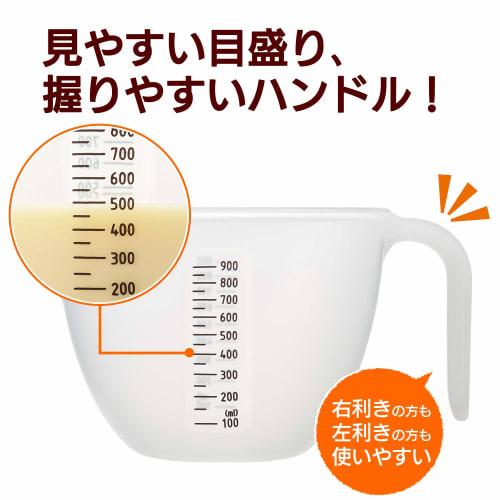Akebono Sangyo White Flour Pourer, Made in Japan, Drip-Free, Easy-Pouring, with Measuring Scale, Can also be Used as a Cooking Bowl. Flour Research As