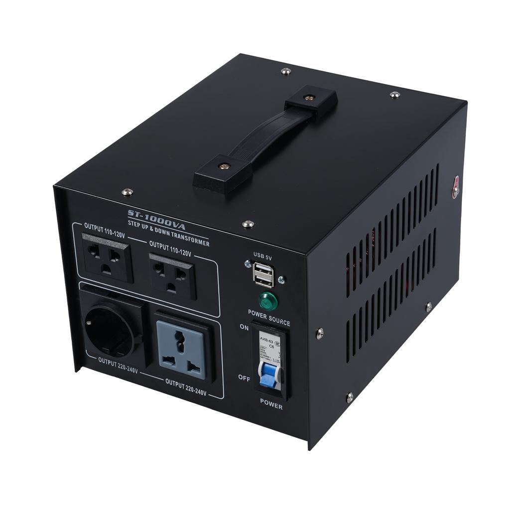 2000W Voltage Step Up Down Converter Power Converter 220V to 110V 2x USB Ports High Efficiency Good Heat Dissipation for Laptop, Mobile Ph