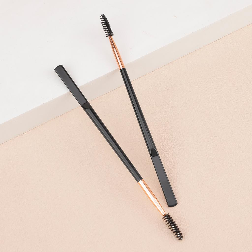 Double head double head eyebrow glue brush/eyelash roll can be dug powder milk eyebrow brush can be bent spiral eyebrow brush