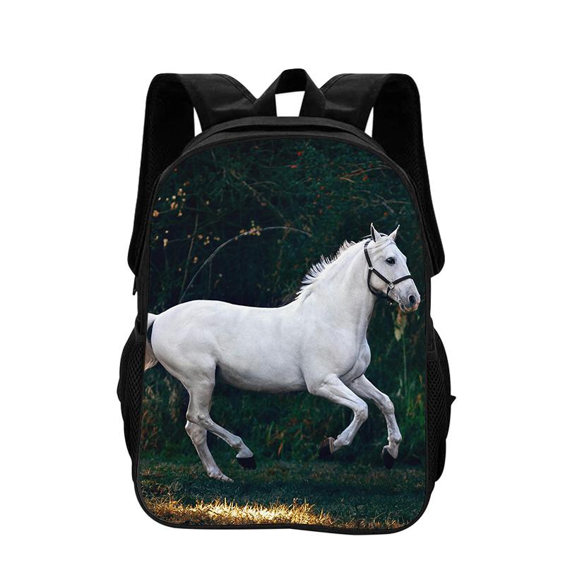 Horse Backpack Animal Horse 3D Printed Large Capacity New Handsome Casual Backpack for Primary and Secondary School Students