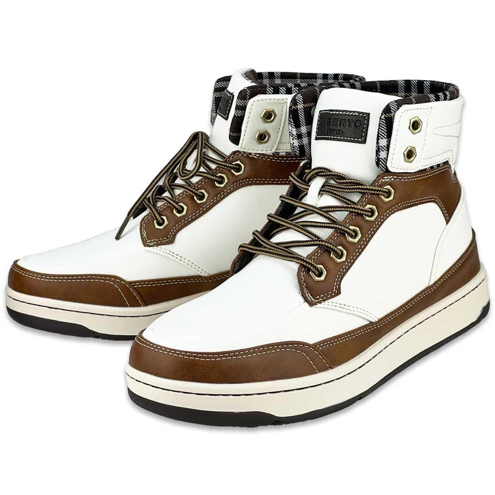 Liberto Edwin Men's Waterproof Rain Boots, Snow Boots, Non-Slip, Cold Weather Sneakers, 60246-wh/cm-270