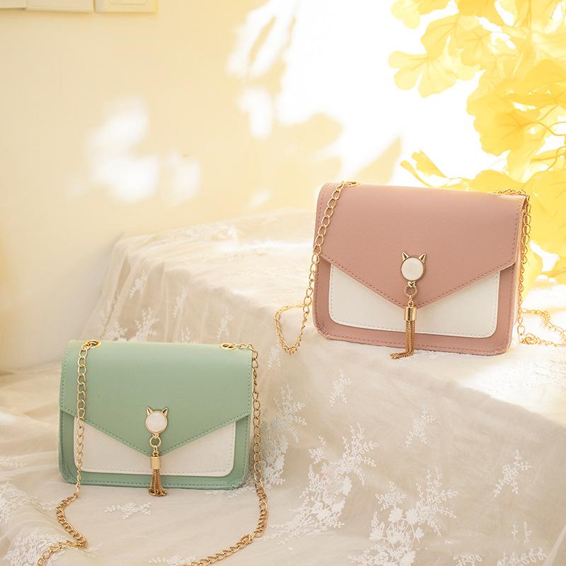 Frische und süße Modetasche, kleine quadratische Tasche, kontrastierende All-Match-Clutch