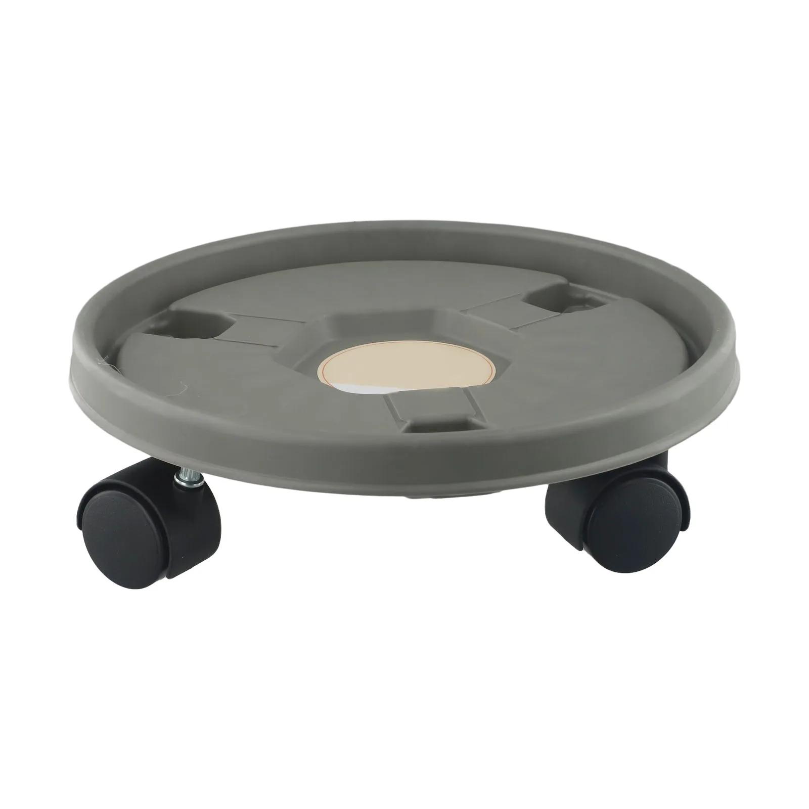 260mm Flower Pot Wheels Round Plastic Tray Heavy Duty Flower Pot Rack Plant Movable Rolling Potted Plant Stand With Rollers