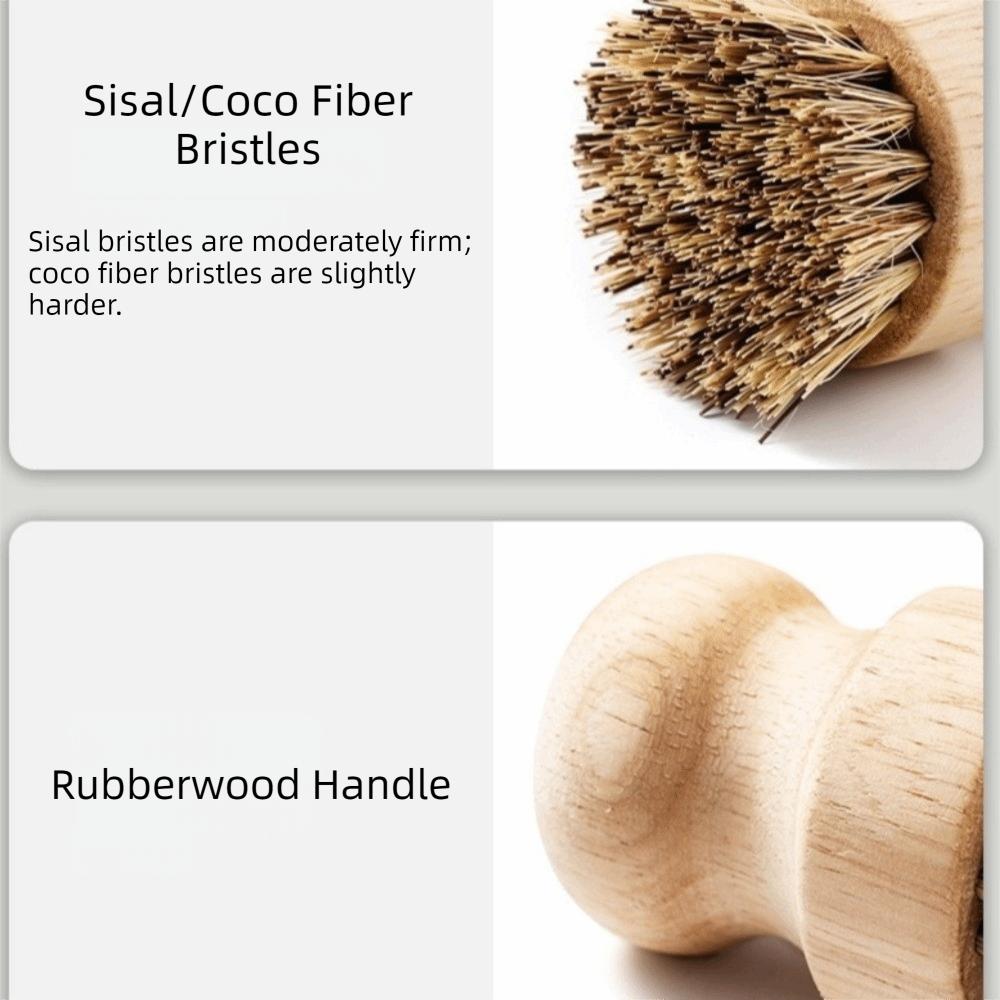 Wooden Handle Dish Scrub Brushes Handheld Scrubbing Brush Cleaning Scrubbers  for Bowls Plates Pot