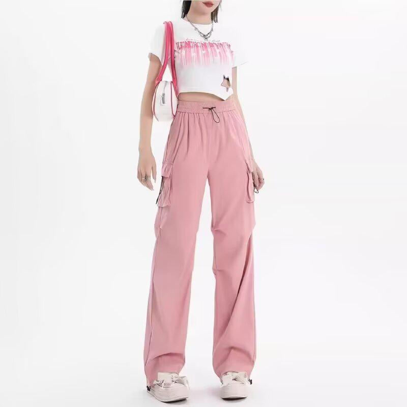 Women's Quick-Dry High-Waist Wide-Leg Work Pants, Windproof and Casual for Autumn/Winter 2024
