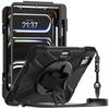 BILLTON Armored Shockproof Stand Case for iPad Pro 11 M4/M5 2024/2025 with Pencil Holder Shoulder Strap & Palm Band (27x22)