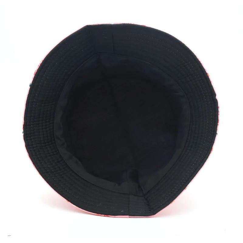 New Unisex Double-Sided Bucket Hat Women Flamingo Print Flat Brim Fisherman Cap Fashion Outdoor Hip Hop Sunshade Panama Sun Hats