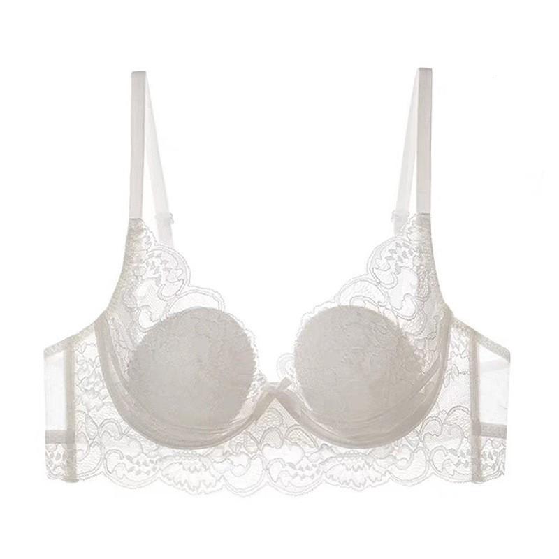 Womens French Lace Bra Thin Bunny Ear Cup Sexy Pure Desire Large Bust Minimizer Plus Size Underwear