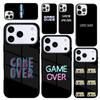 Capa Case for iPhone 17 Air 16 Pro Max 15 Plus 11 13 Mini 14 12 Back Phone Cover Neon Game Over Pixel Soft