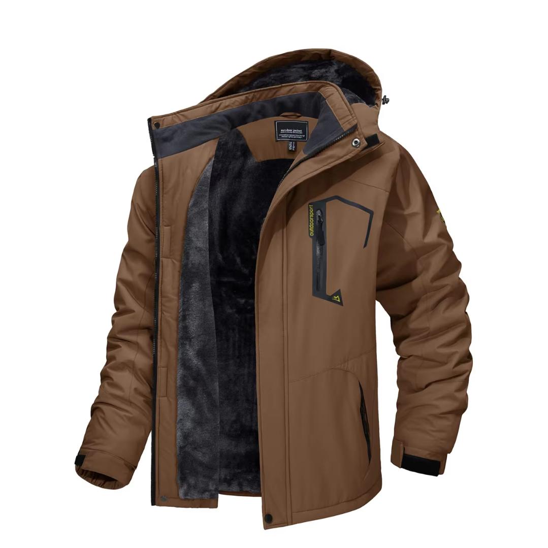 

Горные куртки с флисовой подкладкой, мужские походные куртки, уличные съемные пальто с капюшоном, лыжная парка для сноуборда, зимняя верхняя одежда XXXXXL кофейный