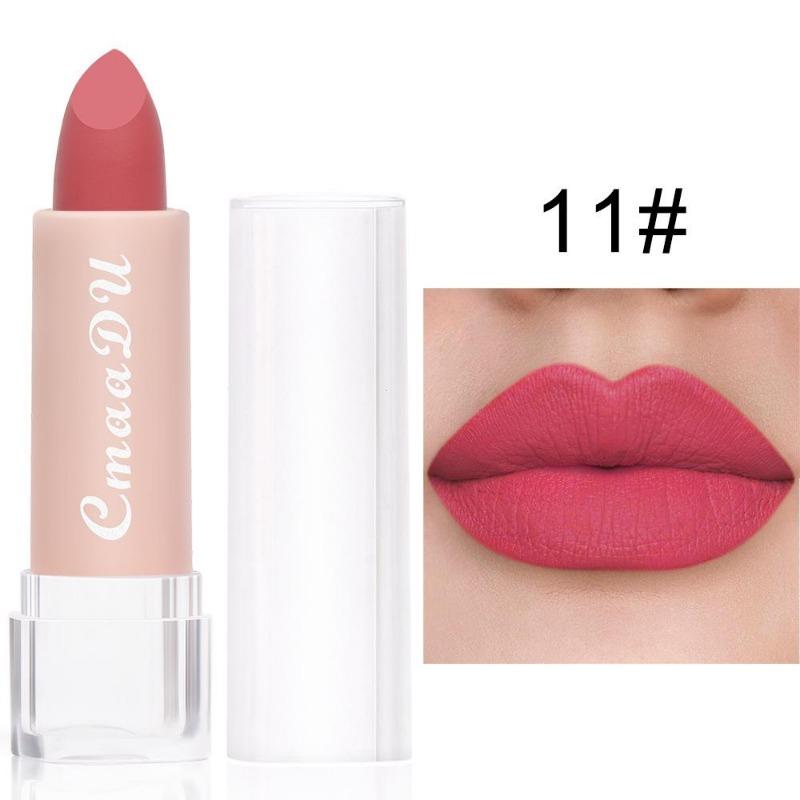 CmaaDu Lipstick 15 Colors Lip Gloss Matte Moisturizing Waterproof Lipstick