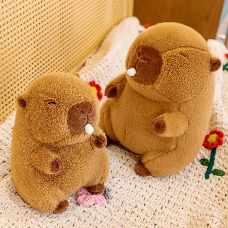 Custom Capybara Plush Pillow Doll 23cm-65cm Bubble Blowing Stuffed Toy Stress Relief Toy Business Promotion Gift