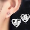 Love Interwoven Exquisite Stud Earrings, Versatile Clover Temperament Earrings, Simple Heart-Shaped Wrapped Women'S Earrings