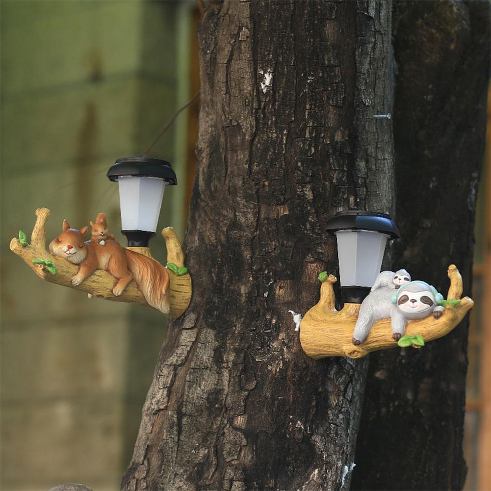 Resin Animal Garden Lights Solar Lights Waterproof Garden Decorative Hanging Lamp Outdoor Lights for Patio Balcony Yard Ornament