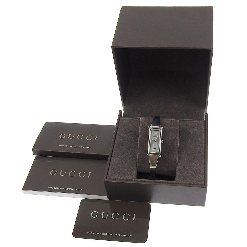 Gucci Watches 1500L grayDial Stainless Steel Quartz Analog Display Women Used