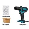 13mm 18V 1/2 Hammer Drill Power Tools Fit For Makita Battery Cordless Brushless Electric Drill Impact Screwdriver Flat Hammer