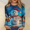 Women's Casual Fashion Sexy Comfortable Christmas Printed Round Neck Long Sleeve Top