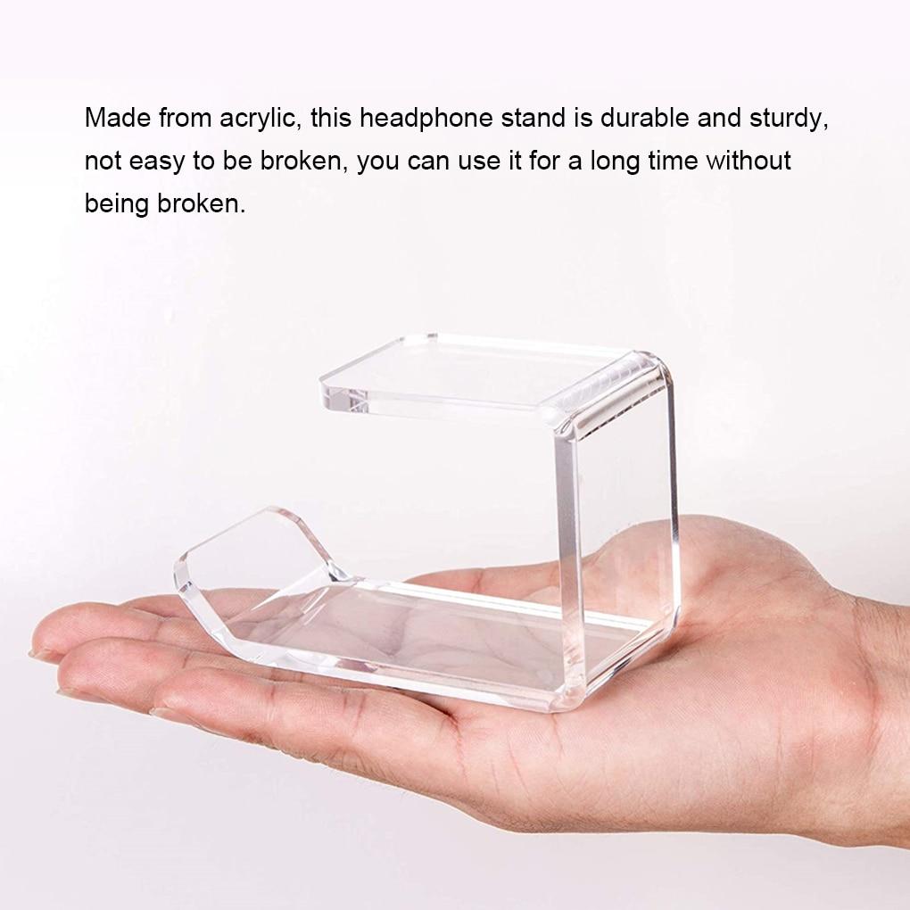 Headphone Hanger Bracket Acrylic Headset Stand Under Desk Earphone Storage Holder Rack