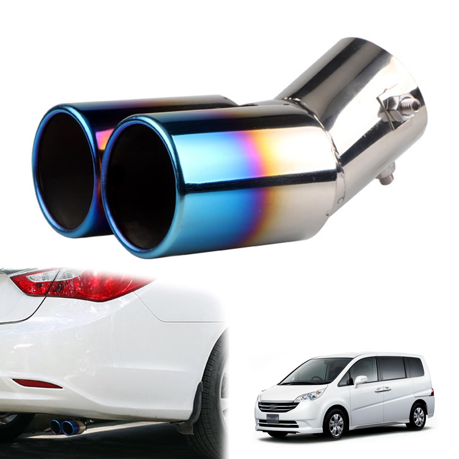 Muffler Cutter, 2-Piece Honda Step Wagon, RG1, RG2, RG3, RG4, For 2005-2009 Car Tailpipe, song синий