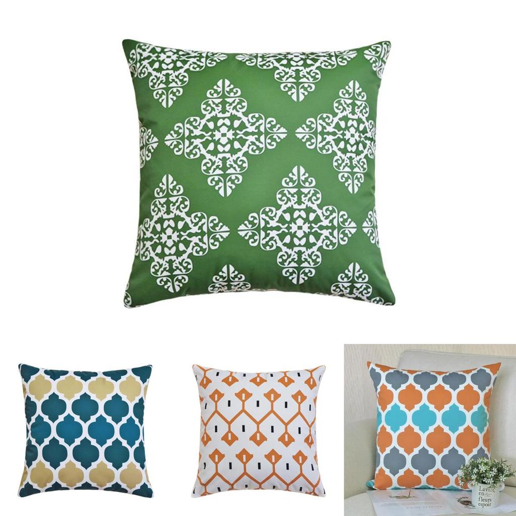Solid Color Waterproof Cushion Cover Pillow Case For Outdoor Home Decor 16" To 24