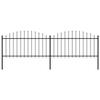 VIDAXL Steel Garden Fence - Spear Top - 1.25-1.5x3.4m - Black