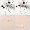 Stylish Camellia Jewelry Set Unique Flower Beaded Necklace and Earrings Floral Theme Neckchain Ear Studs Ornament
