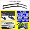 Car Wiper For VW Golf Plus 521 2009-2014 Front Wiper Blades Soft Rubber Windscreen Wipers Auto Windshield 2011 2012 2013 28"+28"
