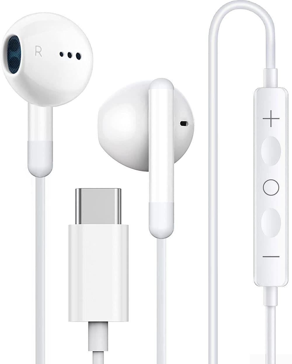 

Wired Type-C Earphones with Mic, High-Sensitivity MEMS Microphone, Compatible with iPhone 15 Pro Max, Galaxy, Xiaomi, OnePlus, OPPO, Pixel 7, and