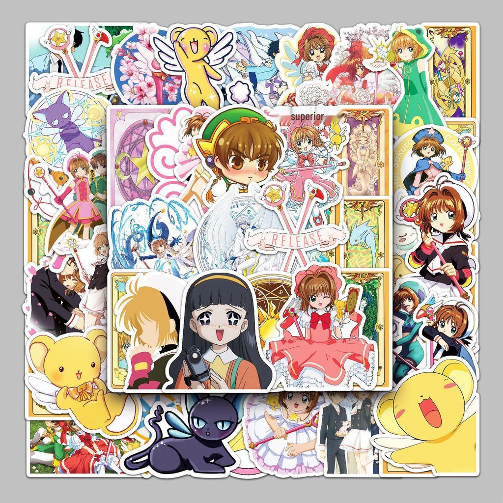 50 Anime Cardcaptor Sakura Cartoon Graffiti Stickers for Suitcase, Car, Refrigerator