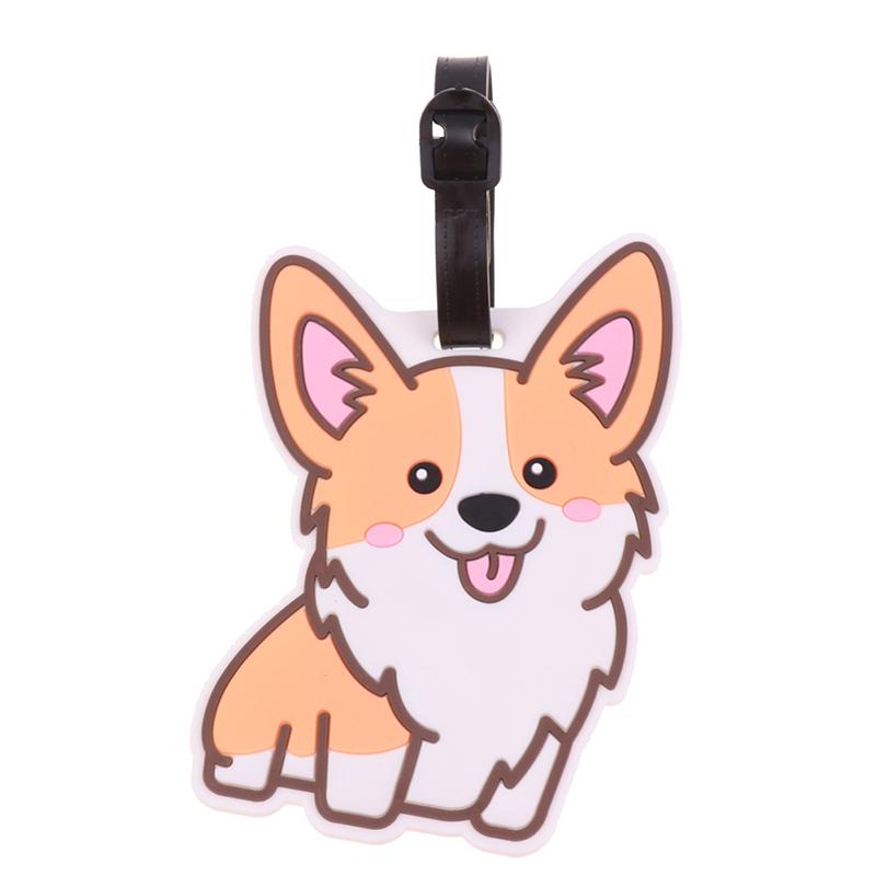 1Pc Luggage Tag Cute Corgi Panda Suitcase Portable Travel Label Accessories