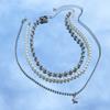Sweet and edgy layered beaded necklace, minimalist star necklace, pearl jewelry
