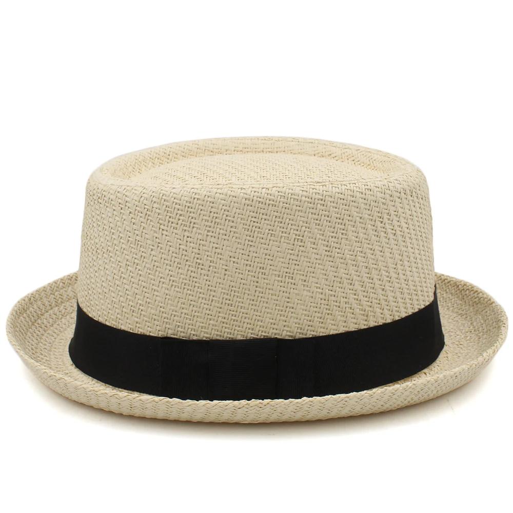 Uomo Donna Cappelli Classici in Paglia Pork Pie Fedora Cappelli da Sole Trilby Cappellini Estivi Boater da Spiaggia Outdoor Viaggio Festa Taglia US 7 1/4 UK L