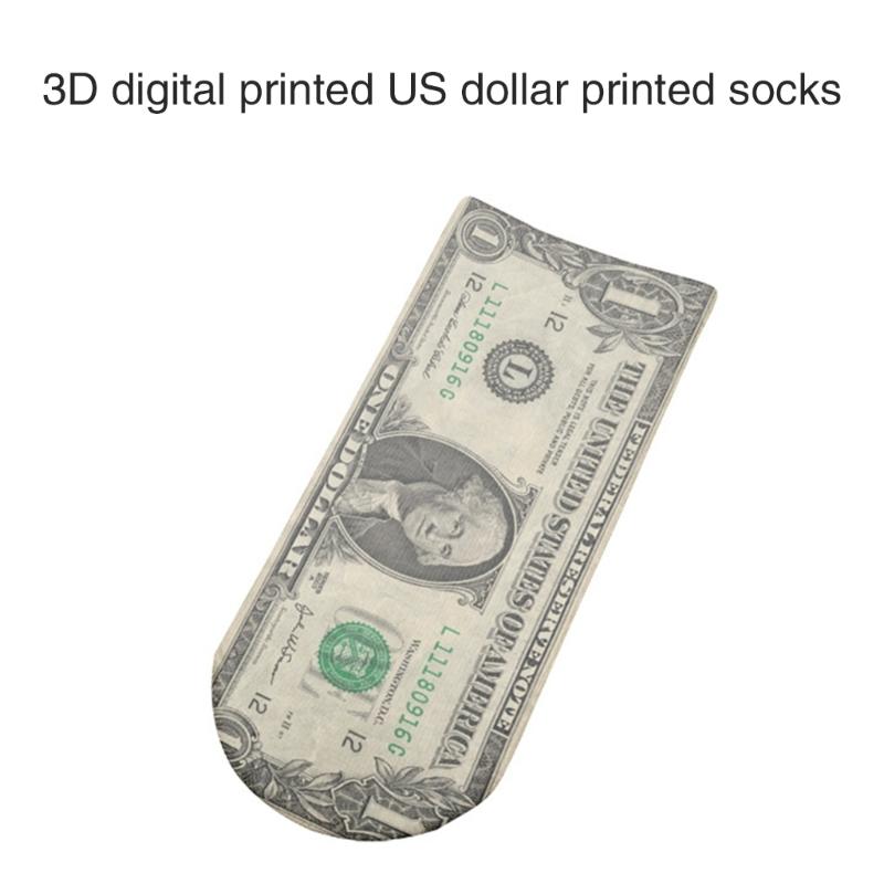 Herren Damen Lustig Unisex Neuheit 3D Gedruckte Knöchelsocken Dollar Schein Geld Muster Kurzschaftsocken Weihnachtsfeier Geschenk