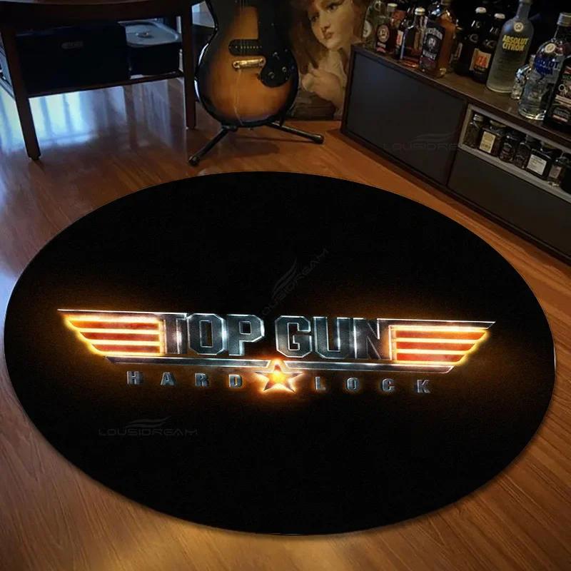 Fashion Fighter Aircraft Top Gun Round Carpet Living Room Bedroom Carpet Non -slip Door Pad Yoga Mat Floor Mats Birthday Gift