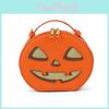 Halloween Pumpkin Purse For Women Pu Material Small Circular Crossbody Bag With Zipper Pocket