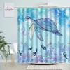 Creative Diving Dog Shower Curtain Starfish Coral Water Grass Fish Sea Turtle Bath Curtains Marine Animals Bathroom Decor Sets