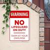 Tin Sign Warning No Lifeguard On Duty Swim At Your Own Risk Metal Plaque Vintage Safety Warning Wall Decor for Pool Garden Bathr