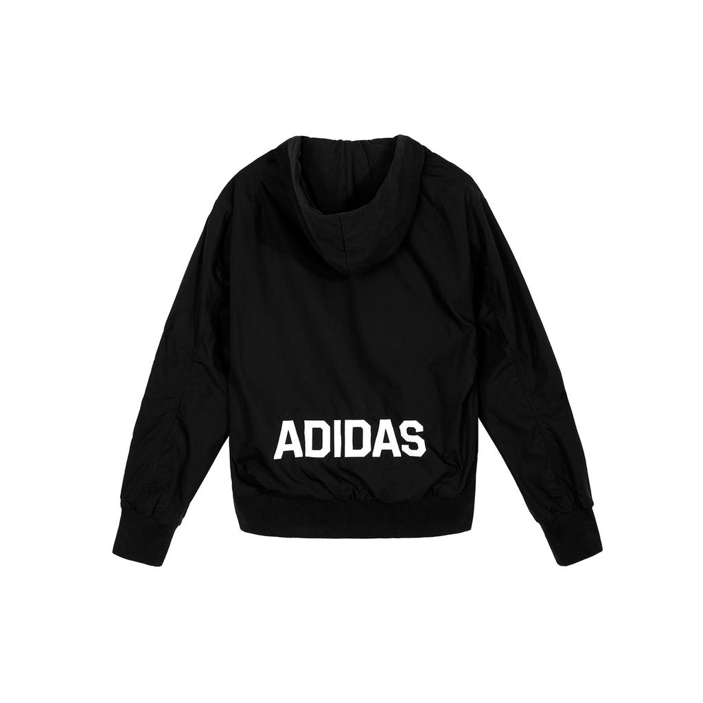 adidas Giacca Sportiva con Cappuccio e Zip Colore Unico Logo a Lettere Originals Donna Giubbotti Nero HH9451