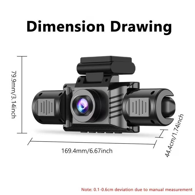 4 Channel WiFi 360° Panoramic Dash Cam, 1080P IR Night Vision 170° Wide Angle, G-Sensor 24H Parking Monitor