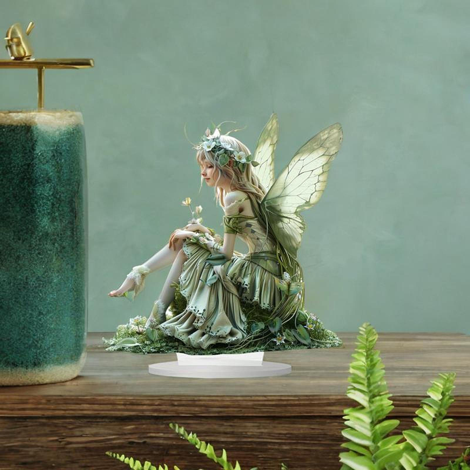 

Акриловая статуэтка-знак в форме феи с подставкой, подарочная декоративная фигурка, скульптура для гостиной