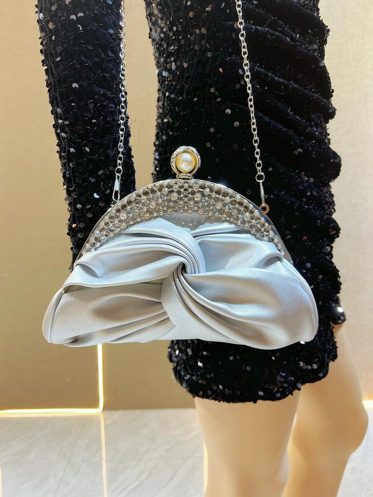 Rhinestone Inlaid High-End Socialite Clutch: Mini Handbag and Shoulder Crossbody Evening Bag