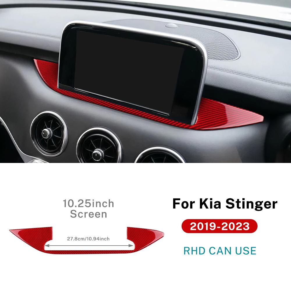 for Kia Stinger      LHD RHD Real Soft Carbon Fiber Car Central Navigation Screen Sticker Trim Accessories