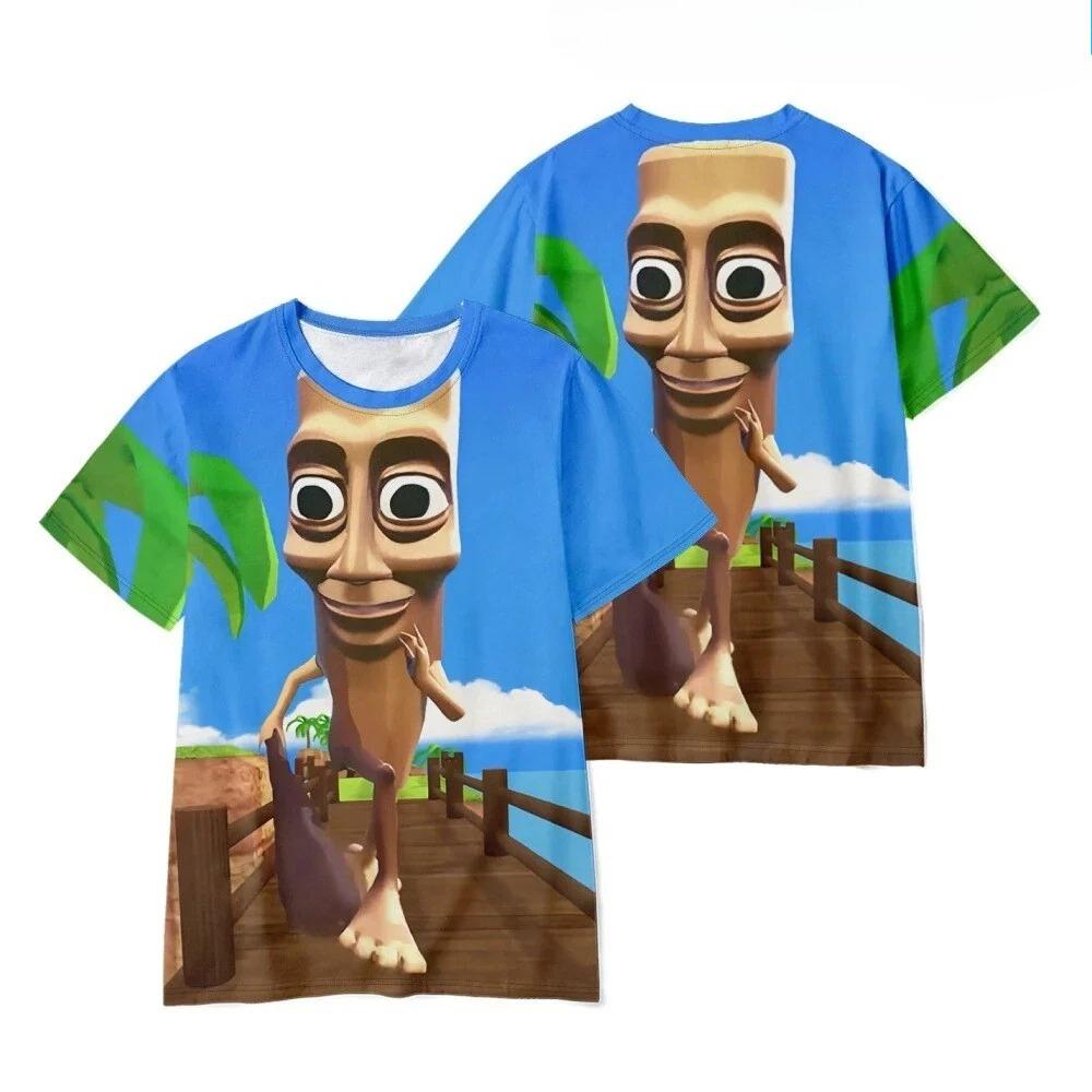 Summer Men's 3D Printed Crew Neck T-Shirt Fashion Versatile Breathable Trend Casual
