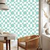 Casual checkerboard wallpaper mint and white for living room and bedroom 50x1000
