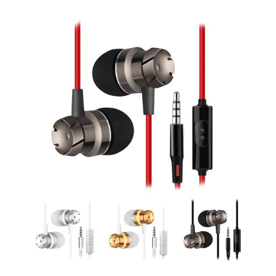 Powerful Bass Sound Wired In-ear Headphones Earbuds with Mic for Phone Computer