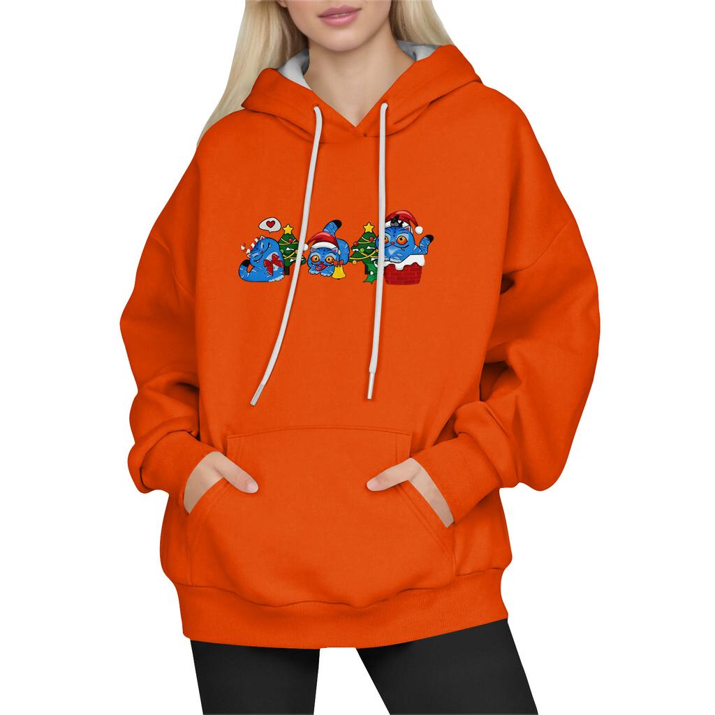 Women's Fashion Long-Sleeve Pullover Hoodie with Fun Movie-Inspired Prints