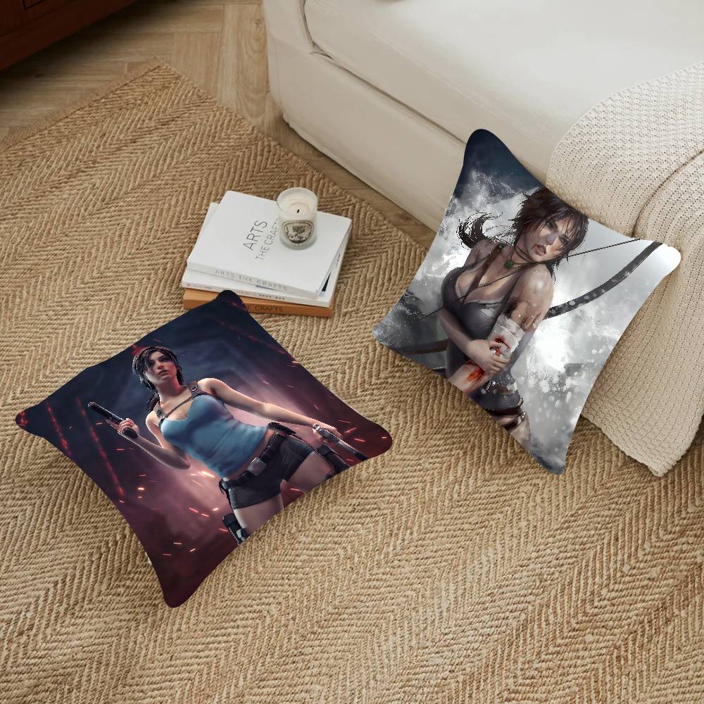 T-Tomb Raider Anime Games Pillow Cushion Cover Pillowcase Living Room Sofa Home Decor Customized