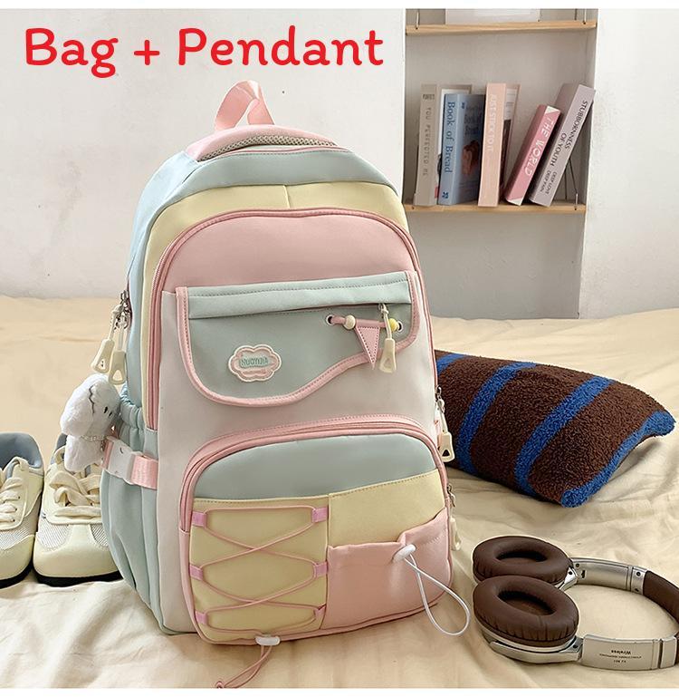 Dopamine Style Girls Backpack With Nylon For School And College