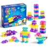 New Transparent Crystal Soft Gummy Jelly Building Blocks Squishy Stretchy Toy For Kids Creative Tabletop Games Collectible Toy